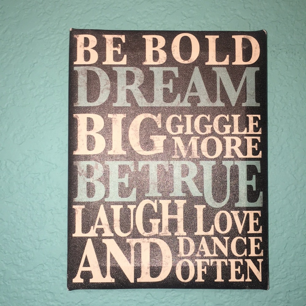 Be bold Dream Big Hanging picture canvas